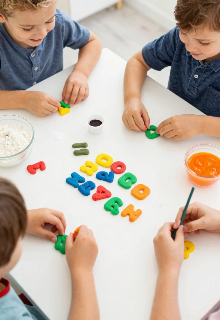 15 Fun Kids Alphabet Crafts DIY to Learn Letters Through Play - 3. DIY Alphabet Playdough 1