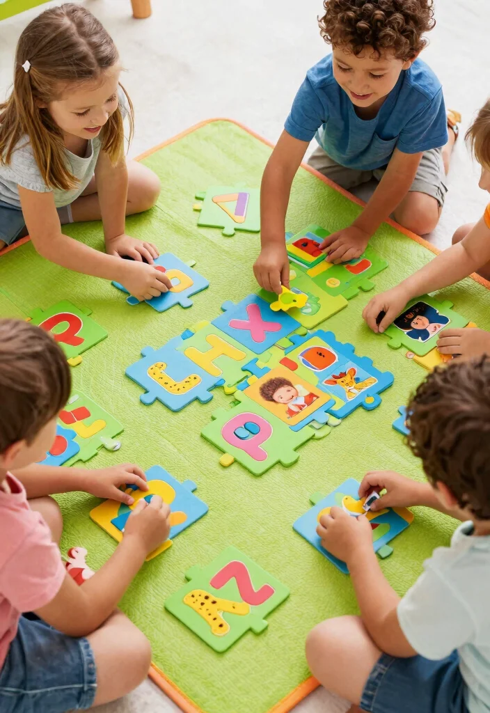 15 Fun Kids Alphabet Crafts DIY to Learn Letters Through Play - 7. Alphabet Puzzle Game 1