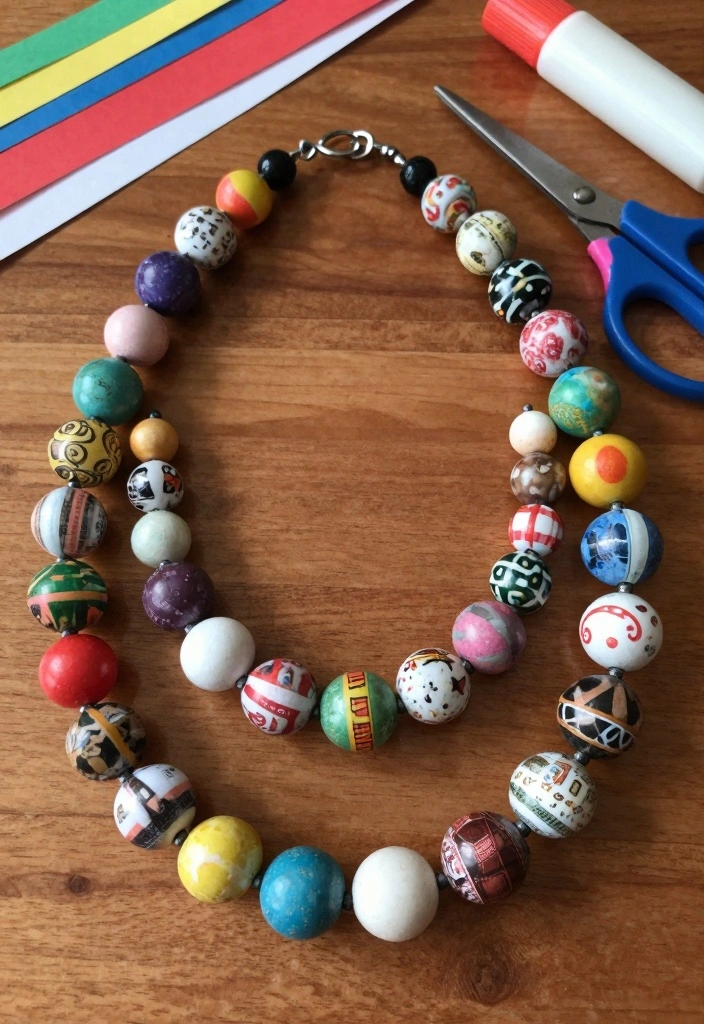 15 Simple Kids Recycling Ideas DIY Using Everyday Waste Materials - 4. Recycled Paper Beads 1