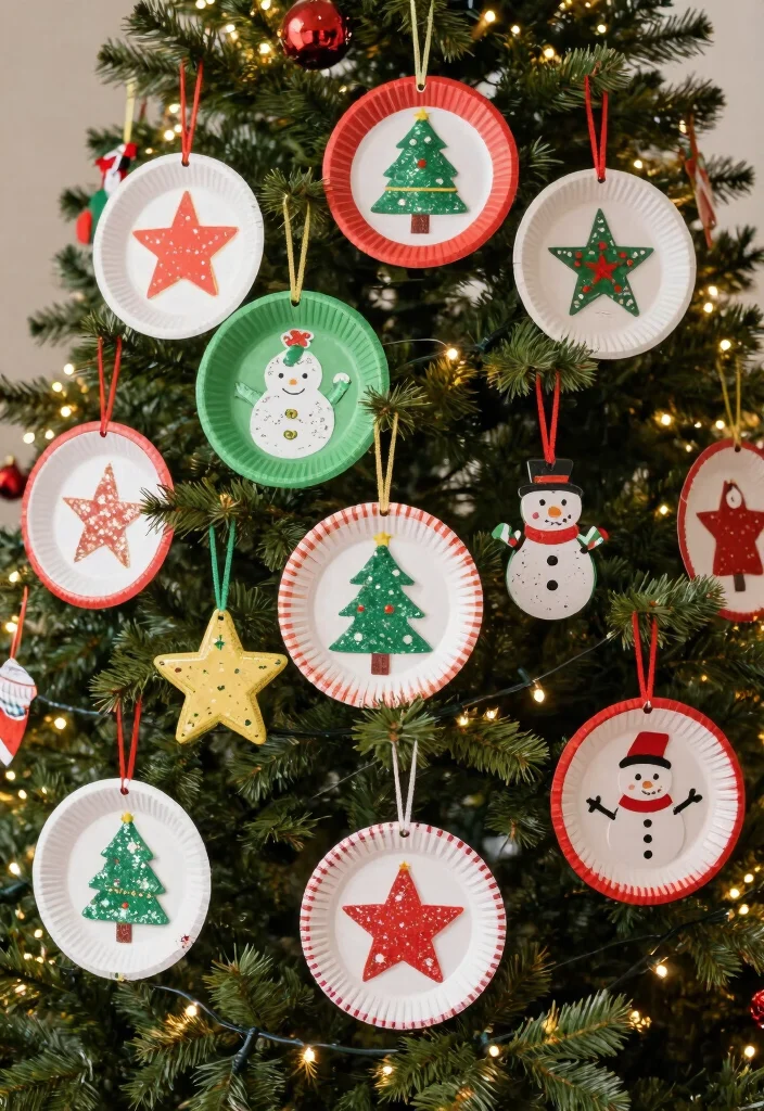 16 Easy Paper Plate Crafts for Kids Perfect for Home and School - 5. DIY Christmas Ornaments 1