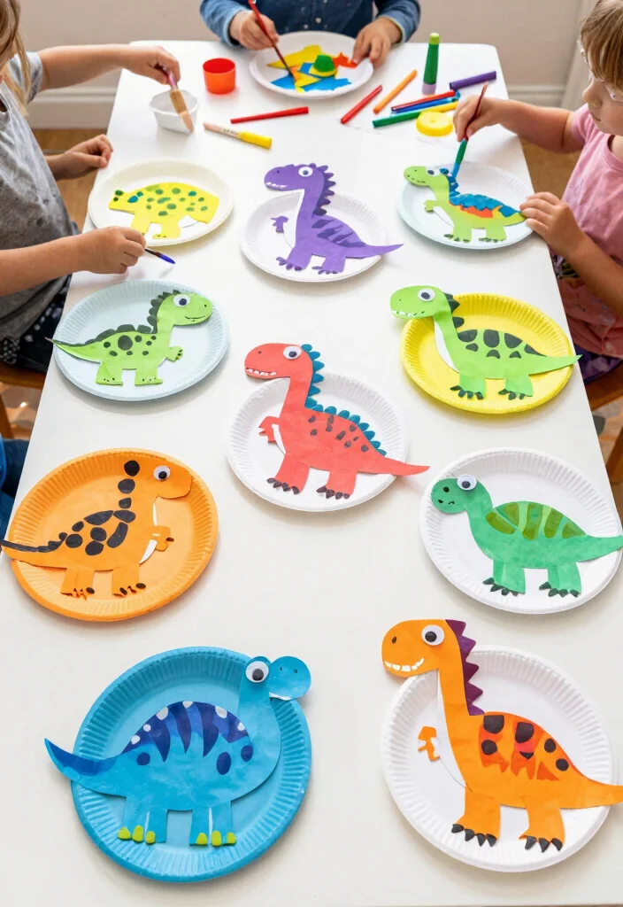 16 Easy Paper Plate Crafts for Kids Perfect for Home and School - 6. Paper Plate Dinosaurs 1