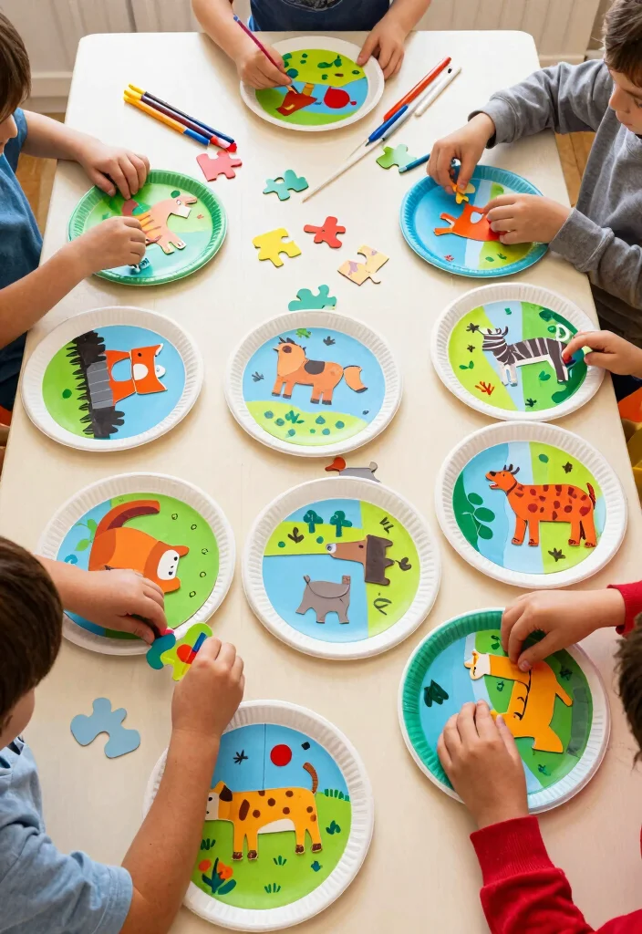 16 Easy Paper Plate Crafts for Kids Perfect for Home and School - 8. Paper Plate Puzzles 1