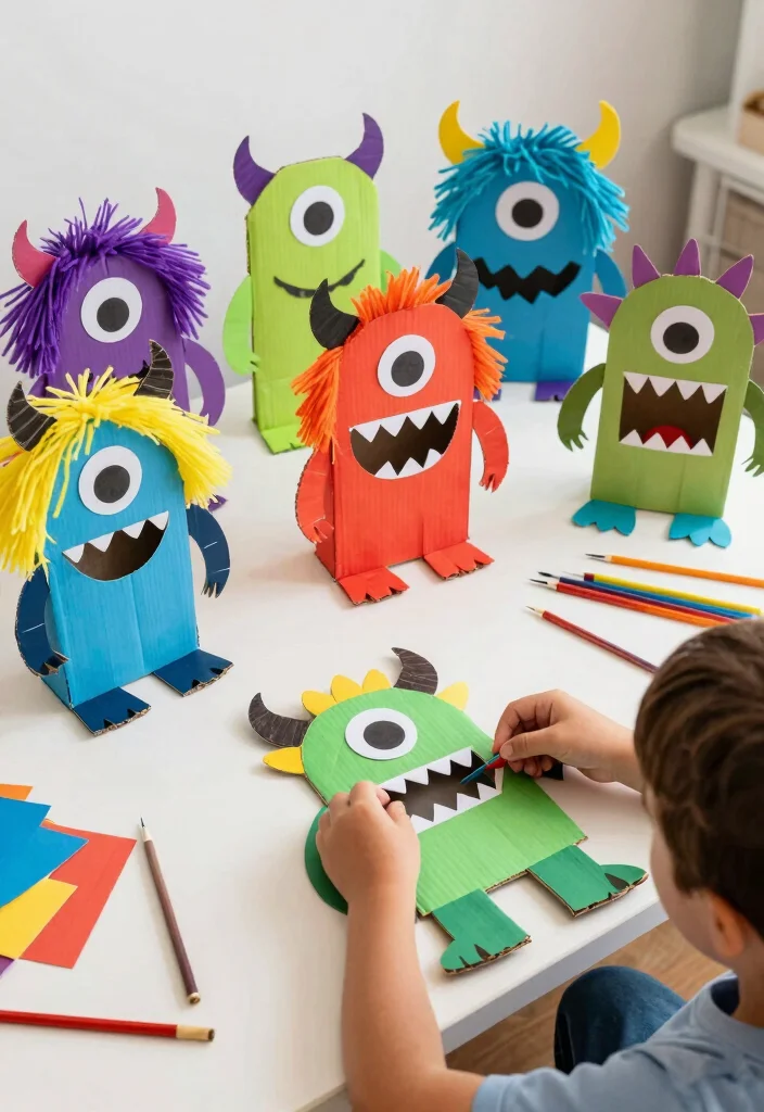 16 Fun Hand Puppets DIY Paper Crafts for Kids to Make at Home - 4. DIY Monster Puppets 1