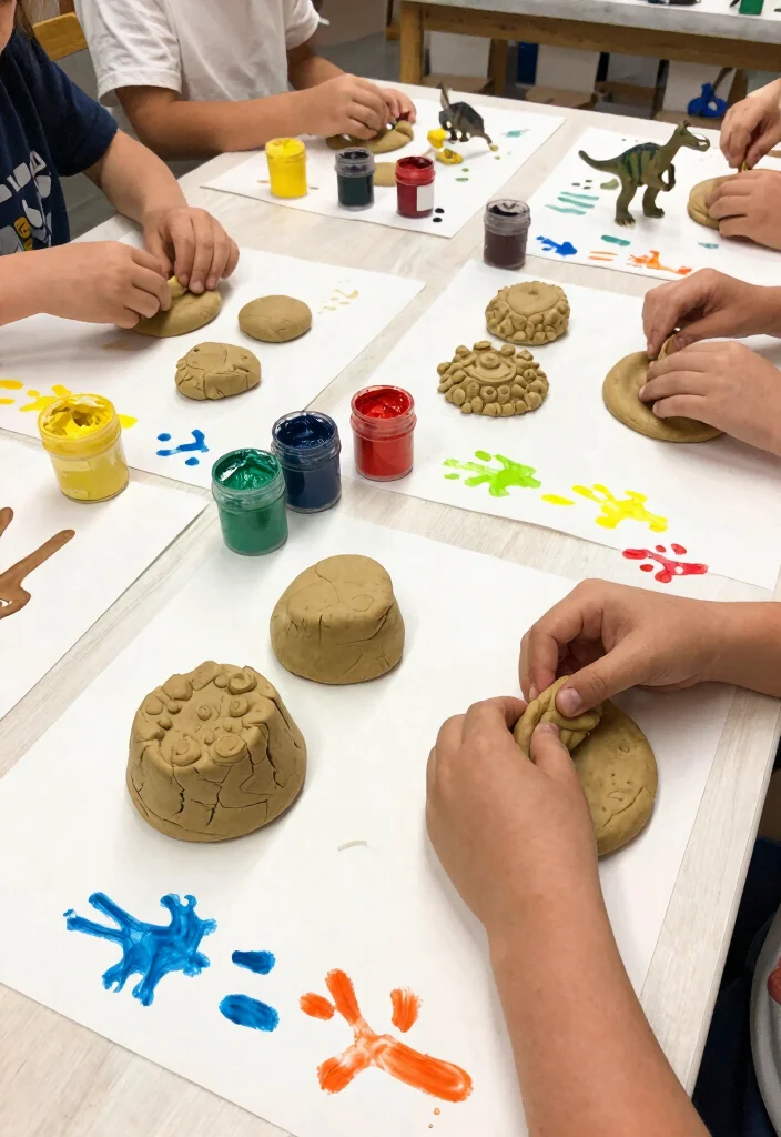 16 Fun Kids Finger Painting DIY Ideas for Creative and Messy Play - 11. Finger Paint Fossils for Dinosaur Lovers 1