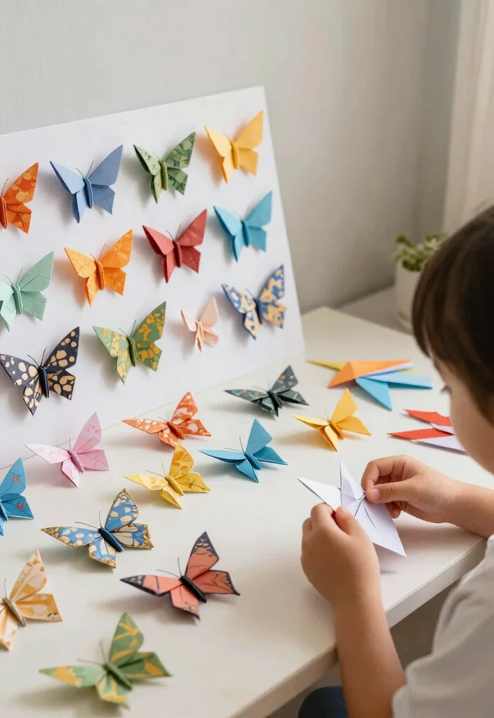 17 Beautiful DIY Butterfly Crafts for Kids with Paper and Paint - 11. Origami Butterflies 1
