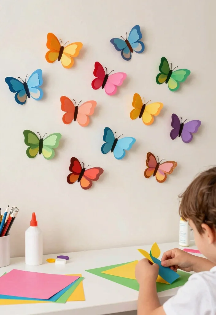17 Beautiful DIY Butterfly Crafts for Kids with Paper and Paint - 12. Tissue Paper Butterflies 1