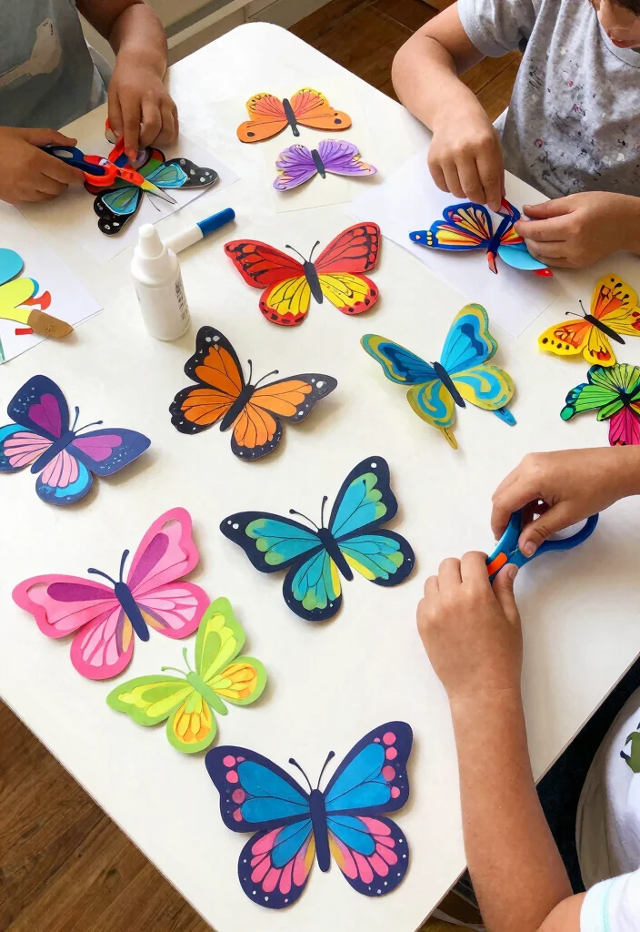 17 Beautiful DIY Butterfly Crafts for Kids with Paper and Paint - 16. 3D Paper Butterflies 1