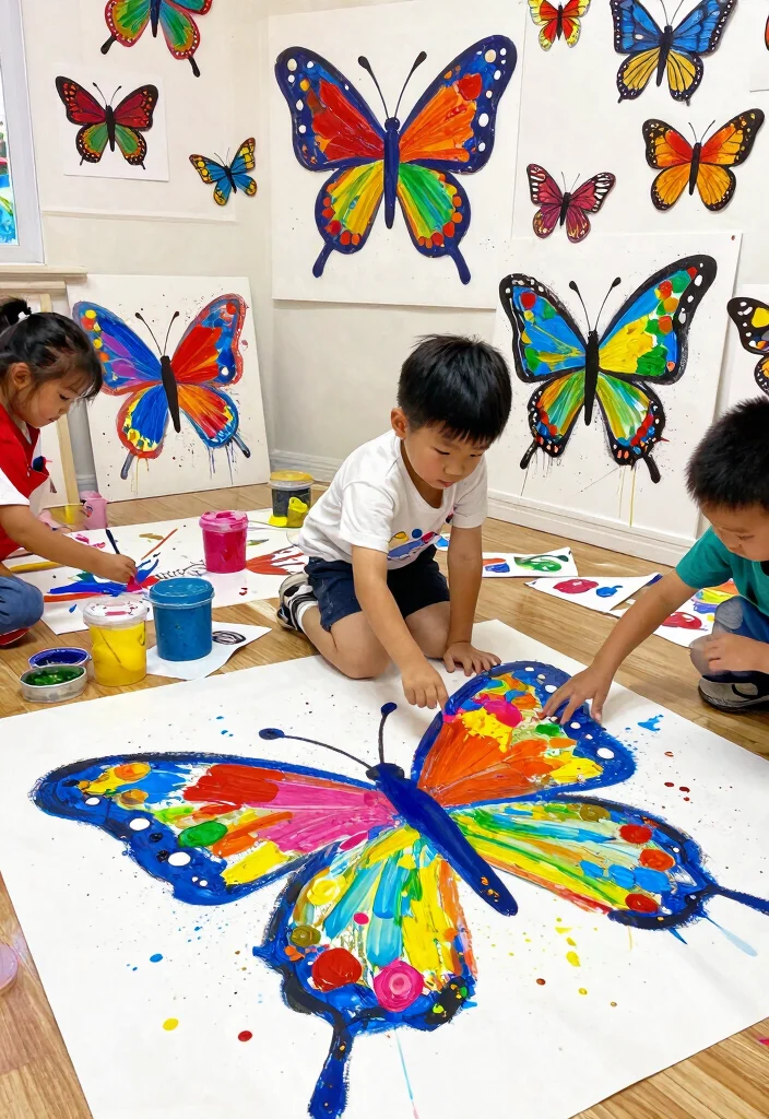 17 Beautiful DIY Butterfly Crafts for Kids with Paper and Paint - 9. Splatter Paint Butterflies 1