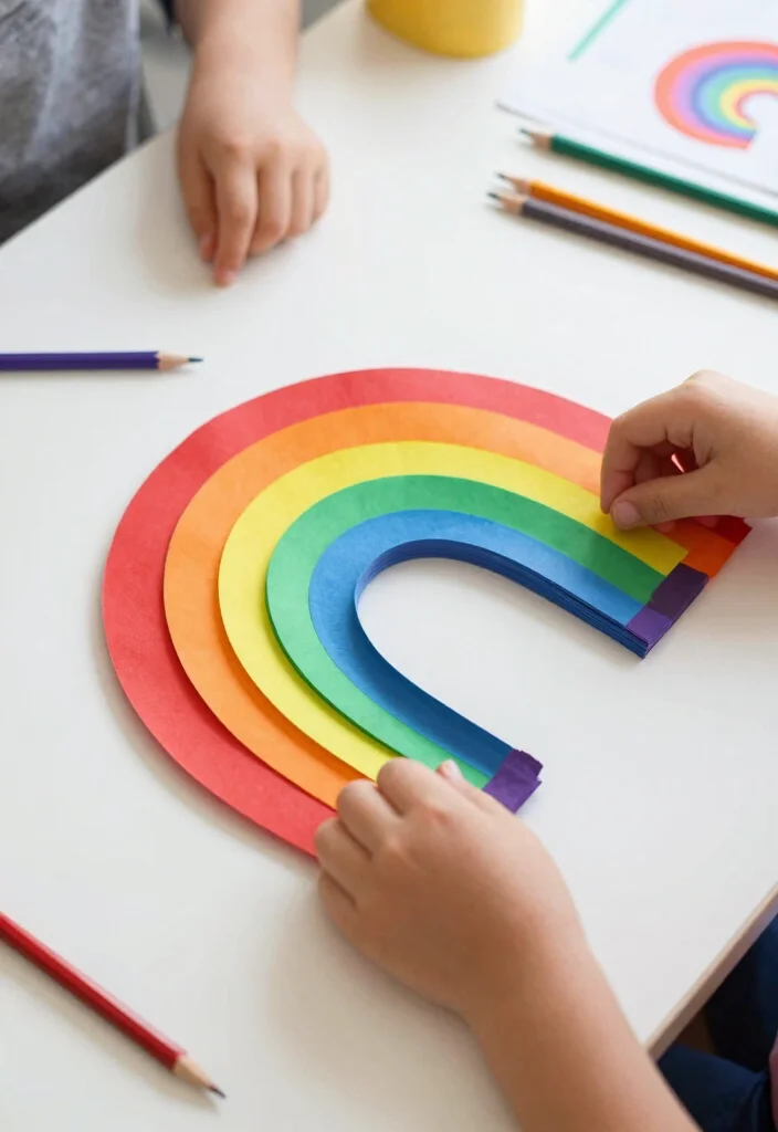 17 Easy Rainbow Crafts for Kids Using Paper and Simple Supplies - 11. Rainbow Sliders 1