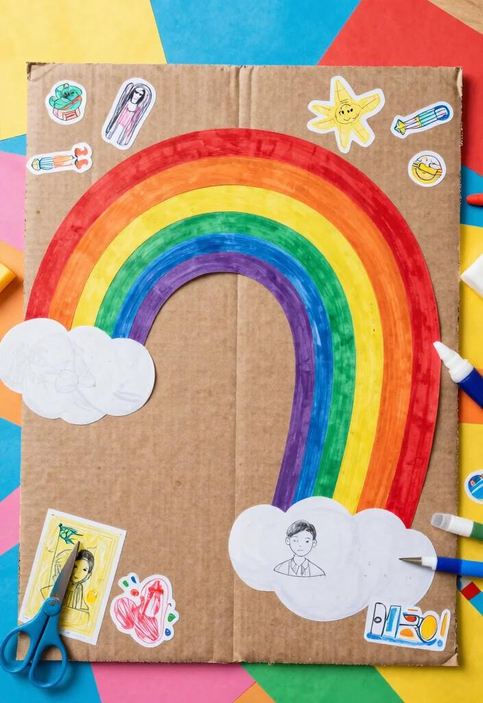 17 Easy Rainbow Crafts for Kids Using Paper and Simple Supplies - 2. Rainbow Collage 1