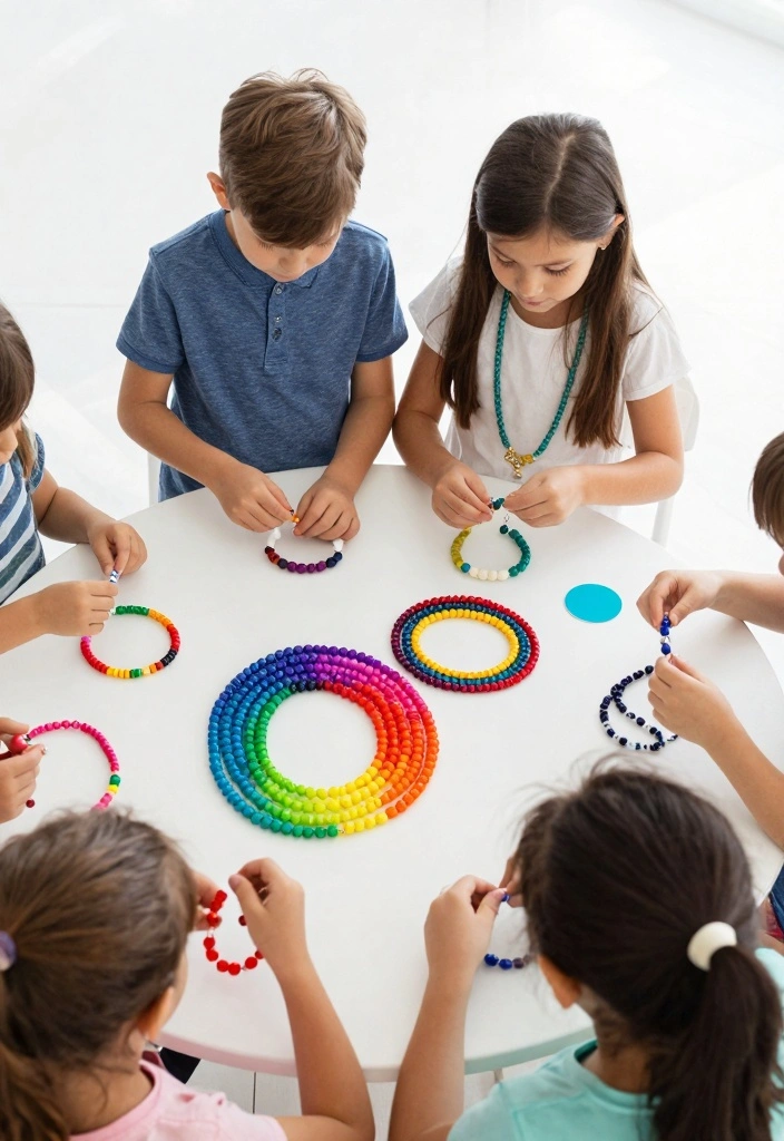 18 Creative Kids Necklace Crafts DIY Using Beads and Recycled Materials - 10. Beaded Rainbow Necklace 1