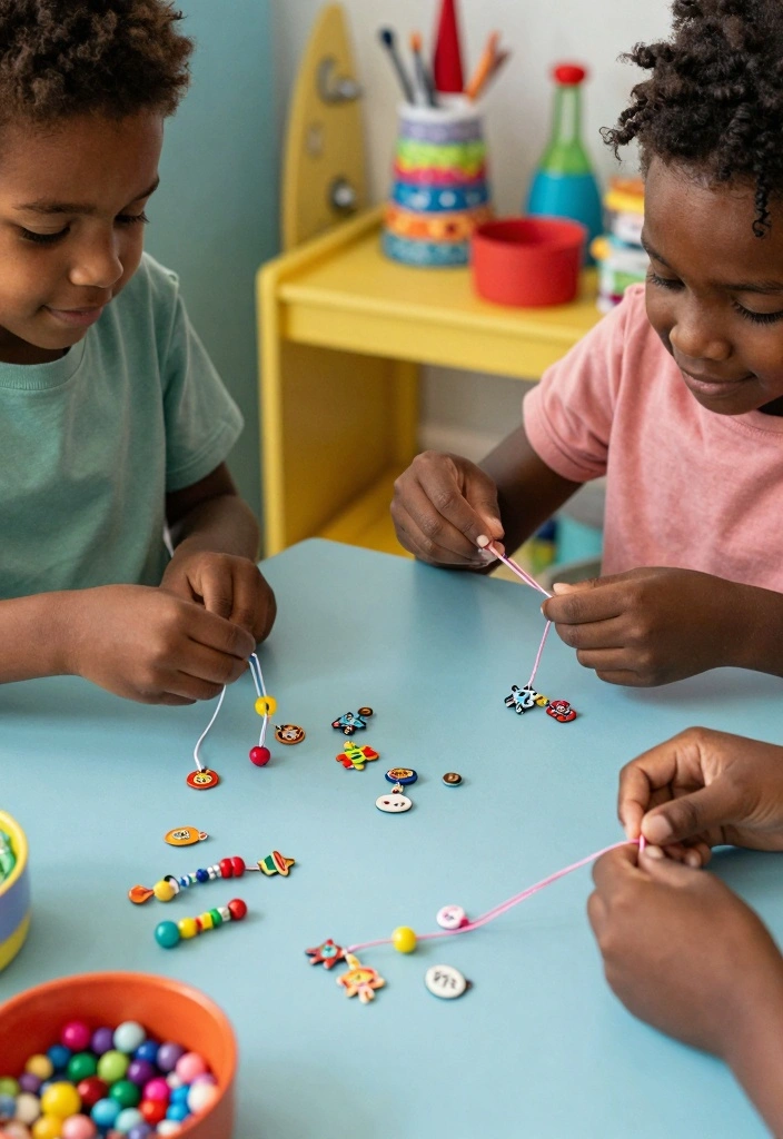18 Creative Kids Necklace Crafts DIY Using Beads and Recycled Materials - 9. Bead and Charm Necklace 1