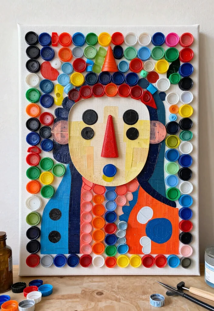 18 Creative Recycling Ideas for Kids – Fun and Easy DIY Projects - 14. Recycled Bottle Cap Art 1