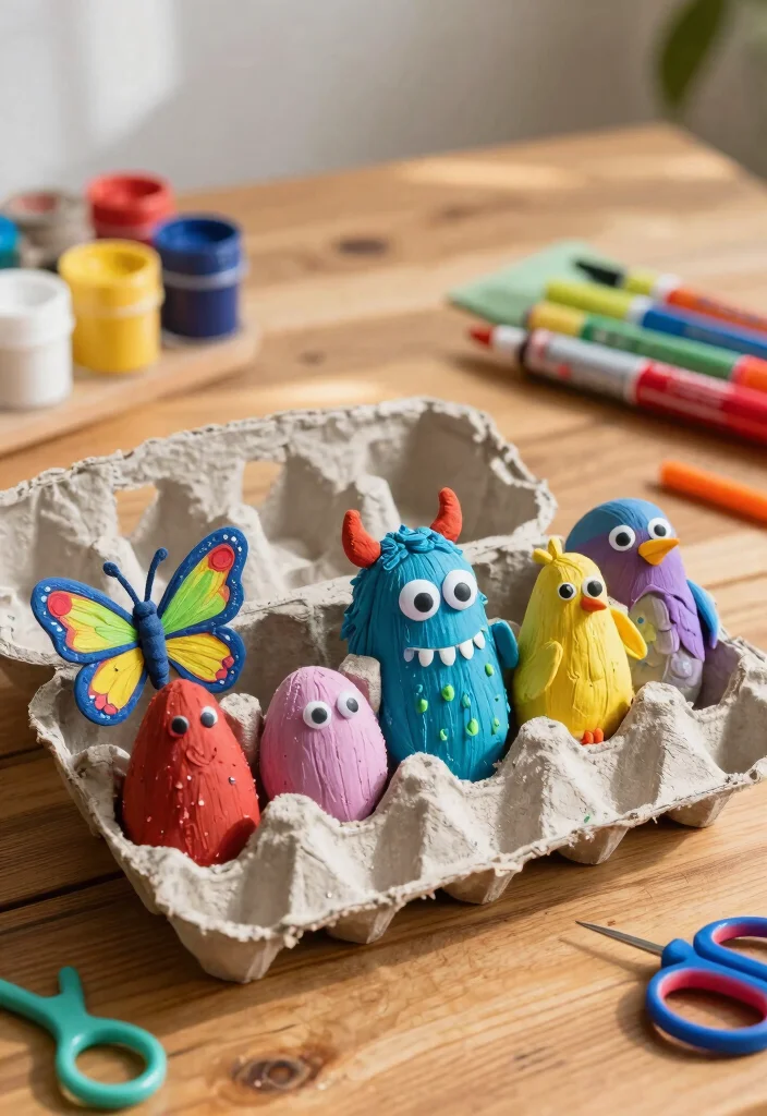 18 Creative Recycling Ideas for Kids – Fun and Easy DIY Projects - 2. Egg Carton Critters 1
