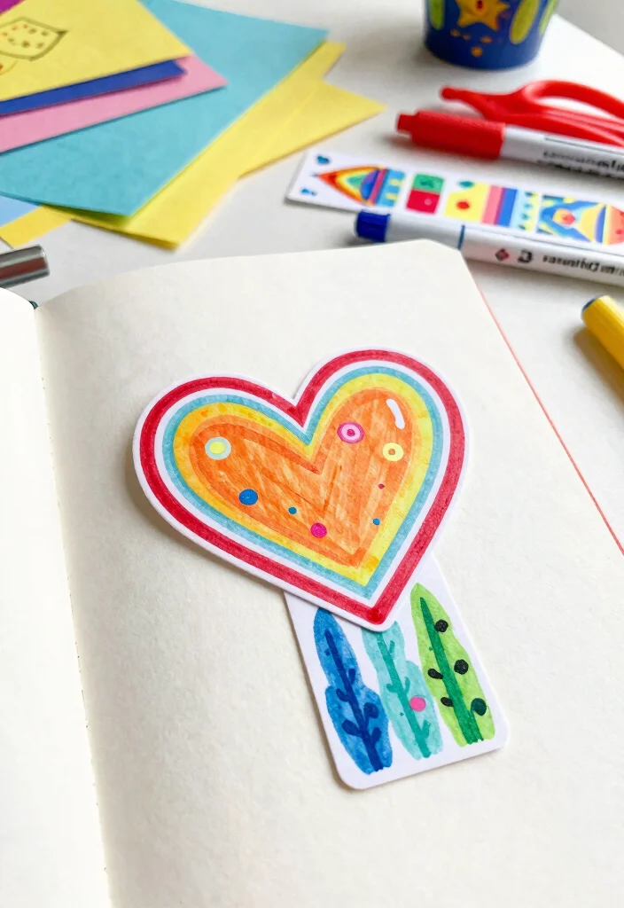 19 Cute DIY Valentine’s Bookmarks for Kids Using Paper and Markers - 1. Heart-Shaped Cut-Out Bookmarks 1
