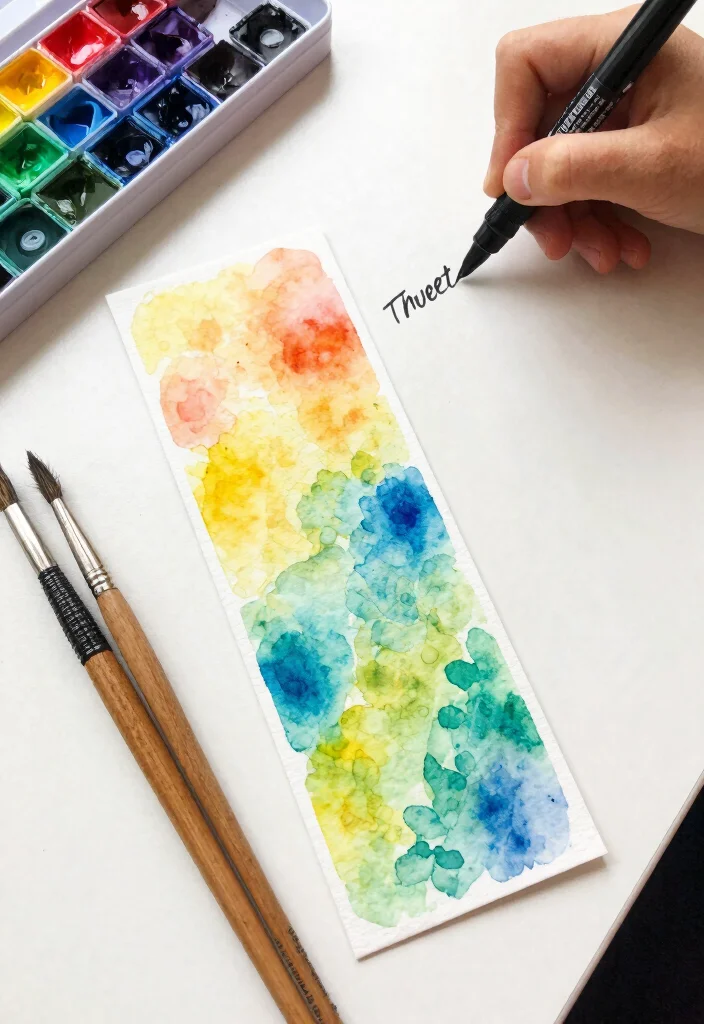 19 Cute DIY Valentine’s Bookmarks for Kids Using Paper and Markers - 2. Watercolor Love Notes 1