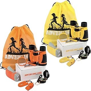 Adventure Kidz - Outdoor Exploration Kit, Binoculars with Case, Flashlig...