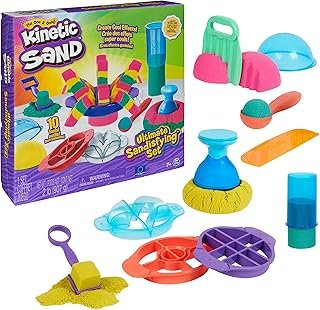 Ultimate Sandisfying Set with 2lbs Play Sand (Pink, Yellow & Teal), 10 T...