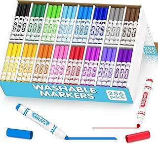 KIZZYEA Washable Markers Bulk, Markers for Kids, 16 Assorted Colors, 256...