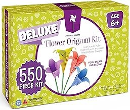 Pinwheel Crafts Flower Origami Kit for Kids Ages 8-12 | 550 Pcs Origami ...