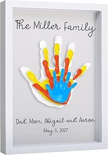 Pearhead Clear Family Handprint Frame, DIY Art Print Keepsake, Home Deco...