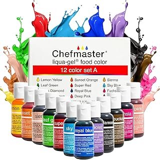 Chefmaster - Liqua-Gel Food Coloring - Fade Resistant Food Coloring - 12...