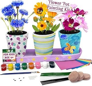 Pinwheel Crafts Flower Pot Painting Kit – Paint Your Own Kids Gardening ...