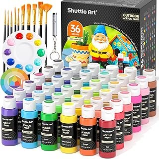 Shuttle Art Outdoor Acrylic Paint Set, 36 Colors 2oz/60ml Waterproof Acr...