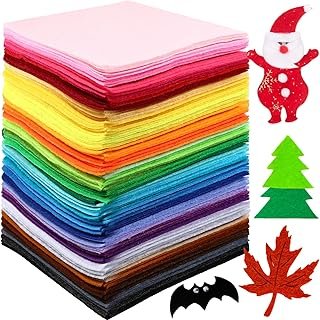 Reginary 120 Pcs 12 x 12 Inch Felt Sheets for Craft 40 Assorted Color Ch...