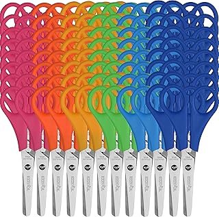 96 Pack 5' Safety Blunt Tip Kids Scissors, 6 Assorted Colors for Cutting...