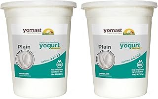Yomast Organic Yogurt Plain 64oz (Pack of 2) – Whole Milk, Probiotic-Ric...