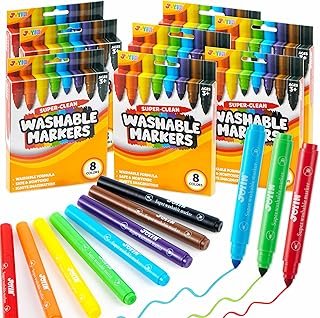 JOYIN 64 Count Washable Marker Set, Non Toxic Markers for Kids Ages 3+, ...