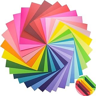 100 Pack Heavy Duty Paper Colored Cardstock Front Back Different Color C...