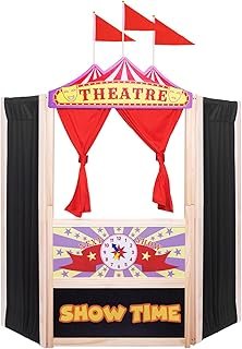 Puppet Theater,Large Size 44 Inch X 45 Inch,Wooden Puppet Theater,Double...