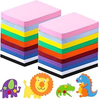 400 Pcs Foam Sheets Crafts 8.5 x 5.5 Inch EVA Foam Paper Assorted Colors...