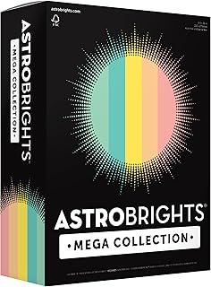 Astrobrights Mega Collection, Colored Cardstock, Punchy Pastel 5-Color A...