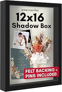 Americanflat 12x16 Shadow Box Frame with Polished Plexiglass - Silhouett...