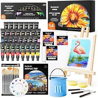 Shuttle Art 54 Pack Acrylic Paint Set, Acrylic Painting Set with 30 Colo...