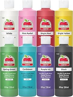 Apple Barrel Acrylic Craft Paint Set, Matte Finish, Set of 8, 8 Fl Oz (P...