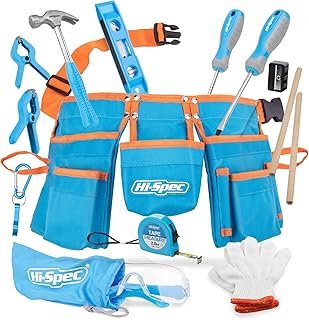 Hi-Spec 16pc Kids Tool Set with Tool Belt – Real Child-Sized Tool Kit fo...