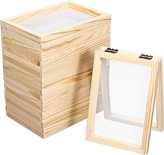 DECHOUS 10Pcs Wooden Paper Making Frame: 5''x7'' Paper Making Screen Fra...