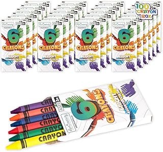 ArtCreativity Crayons Bulk Set - 600 Total Crayons - 100 Packs of 6 - Ki...