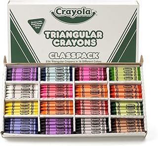 Crayola Triangular Crayon Classpack (256ct), 16 Assorted Toddler Crayons...