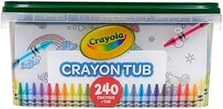 Crayola Crayon Tub (240ct), Bulk Crayons for Kids, Stocking Stuffers for...