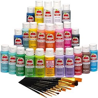 Apple Barrel Art Lessons Paint and Brush Set, 34 pc Kit Including 23 2 f...