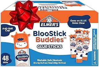 Elmer's BlooStick Buddies Glue Sticks, Disappearing Blue Glue Stick, Ant...