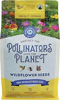 BUZZY Wildflower Pollinator Seed Mix (1lb Bag), 18 Pollinator-Friendly V...