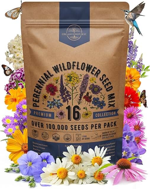 Organo Republic 16 Perennial Wildflower Seeds Mix for Indoor & Outdoors....
