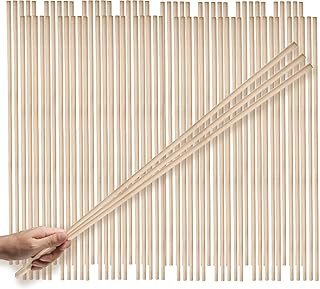 80PCS Wood Dowel Rod 24 Inch – Wooden Dowels 1/4 inch x 24 Inch for Craf...