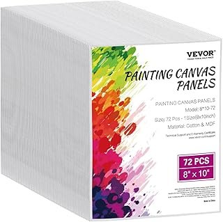 VEVOR Canvas Boards for Painting, 8 x 10 Inch White Canvases for Paintin...